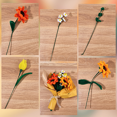 DIY Sunflower Twist Stick Making Kits AJEW-SC0032-03-1