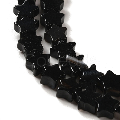Dyed & Heated Natural Black Agate Beads Strands G-G085-B42-01-1