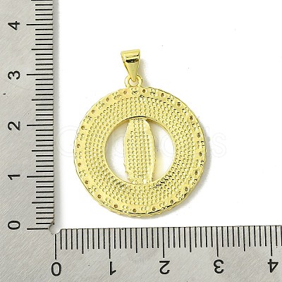 Real 18K Gold Plated Brass Micro Pave Cubic Zirconia Pendants KK-H472-14G-05-1