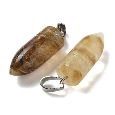 Synthetic Watermelon Stone Glass Pointed Pendants G-B127-18P-08-1