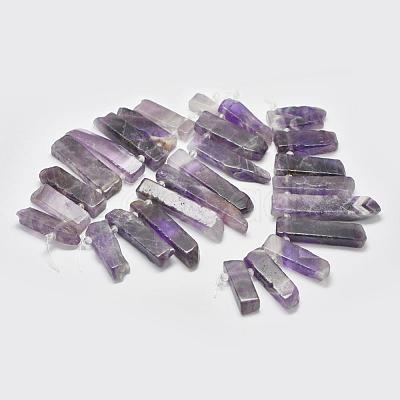 Natural Amethyst Graduated Beads Strands G-P319-28-1