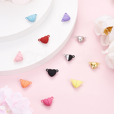 48 Sets 12 Styles Spray Painted Alloy Magnetic Clasps FIND-YW0006-64-NR-1