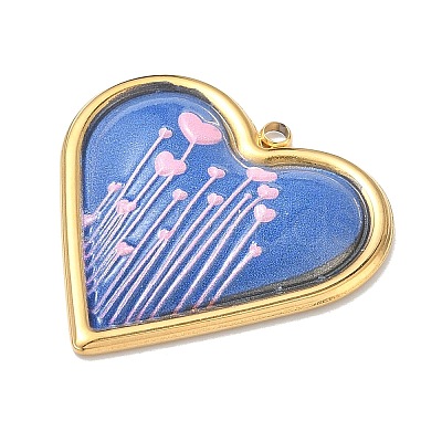 304 Stainless Steel Enamel Pendants STAS-K295-52G-01-1