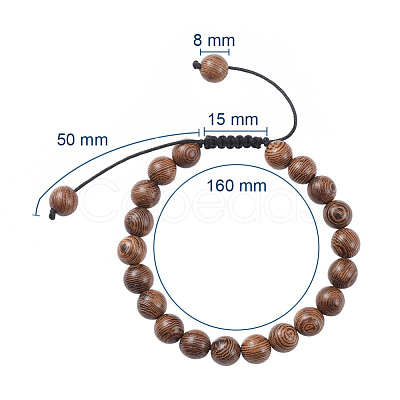 Adjustable Nylon Cord Braided Beaded Bracelets BJEW-JB04708-1