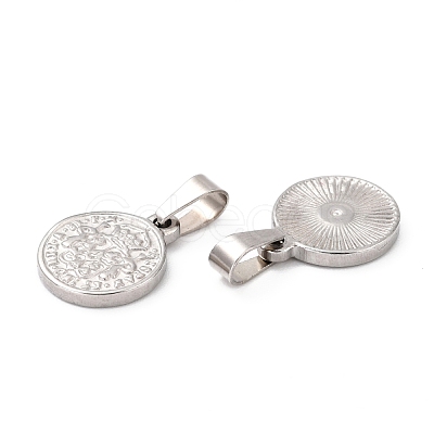 Tarnish Resistant 304 Stainless Steel Coin Pendants STAS-F183-01P-B-1