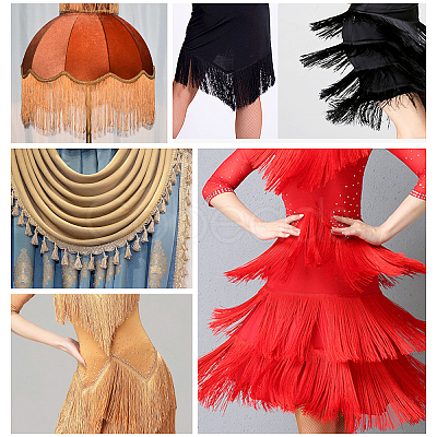 Polyester Latin Fringe Lace OCOR-WH0066-12A-04-1