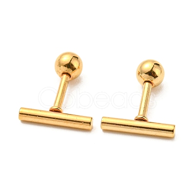 Ion Plating(IP) 304 Stainless Steel Stud Earrings EJEW-Z034-04B-G-1