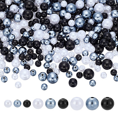 215Pcs 80G ABS Plastic Imitation Pearl Beads KY-HY0001-19A-1