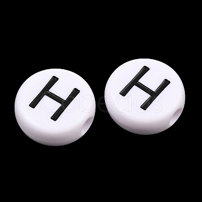 Opaque White Acrylic European Beads AC-CBA3BDD-01H-1