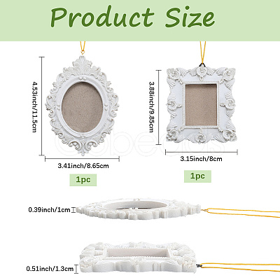 2 Sets 2 Styles Vintage Resin Hanging Photo Frame RESI-SP0001-21B-03-1