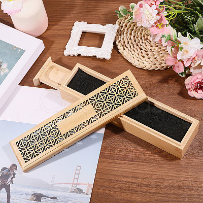 Rectangle Wood Incense Box AJEW-WH0817-031-1