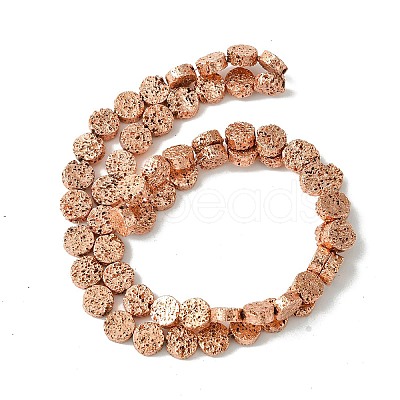 Electroplated Natural Lava Rock Beads Strands G-I360-M01-03-1