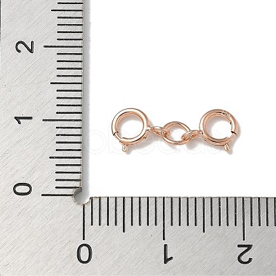 S925 Sterling Silver Double Spring Ring Clasps STER-R003-07RG-1