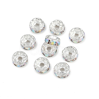 Brass Grade A Rhinestone Spacer Beads RB-A004-4-1