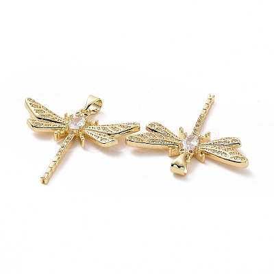 Brass Cubic Zirconia Pendants ZIRC-I062-18G-1
