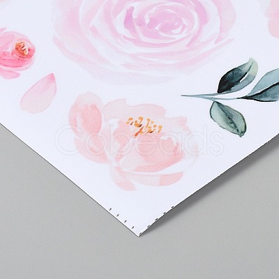 PVC Flower Pattern Wall Sticker AJEW-WH20816-022-1