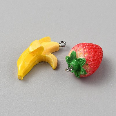 20Pcs 20 Styles Opaque Resin Pendants RESI-WH0022-18-1