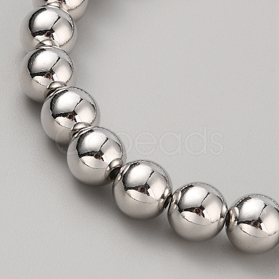CCB Plastic Round Beaded Strech Bracelet BJEW-WH0023-03D-P-1