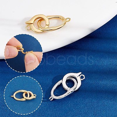2Pcs 2 Colors 925 Sterling Silver Fold Over Clasps STER-AR0001-03-1