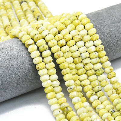 Natural Yellow Turquoise(Jasper) Beads Strands G-P575-A33-8x5mm-1