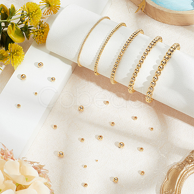 500Pcs 5 Styles Rack Plating Brass Beads KK-BBC0023-24G-1