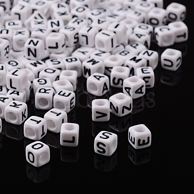 Letter Acrylic European Large Hole Beads OPDL-R050-10mm-1