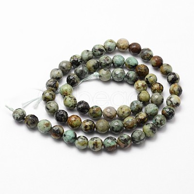 Natural African Turquoise(Jasper) Beads Strands G-D840-15-6mm-1