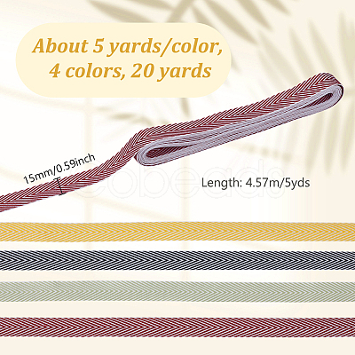 20 Yards 4 Colors Polyester Ribbon OCOR-GA0002-41-1