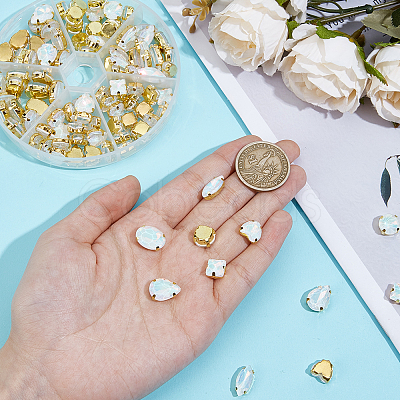 106pcs 6 Style Sew On Rhinestone FIND-OC0004-09G-1