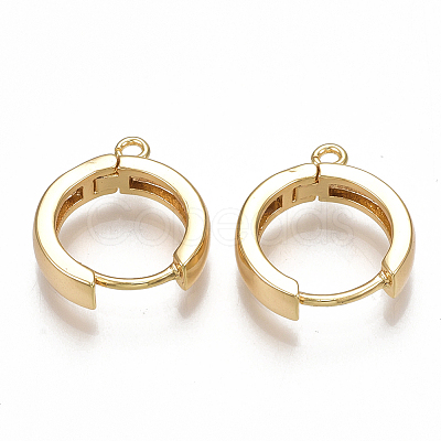 Brass Huggie Hoop Earring Findings X-KK-S350-069G-1