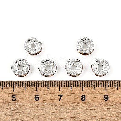 Brass Rhinestone Spacer Beads X-RB-A014-Z8mm-17S-1