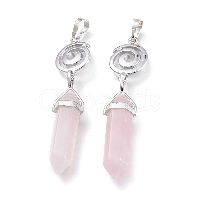 Natural Rose Quartz Pointed Big Pendants G-D0021-01P-22-1