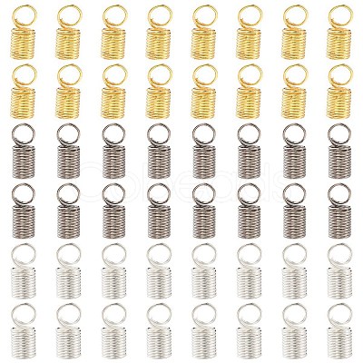 60Pcs 3 Colors Iron Cord End IFIN-YW0003-23-1