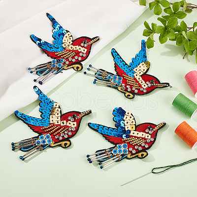 Bird Polyester Embroidery Iron on Appliques PATC-WH0008-35-1