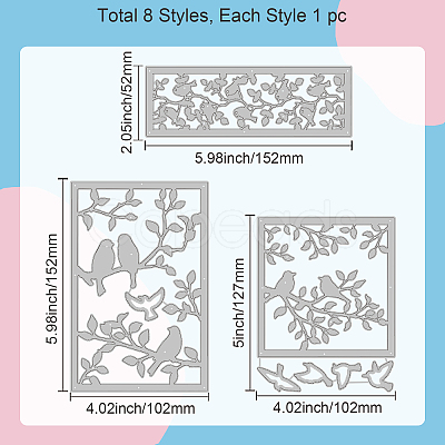 Bird Theme Carbon Steel Cutting Dies Stencils DIY-WH0309-1329-1