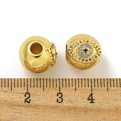 Rack Plating Brass Micro Pave Cubic Zirconia Beads KK-C074-11G-1