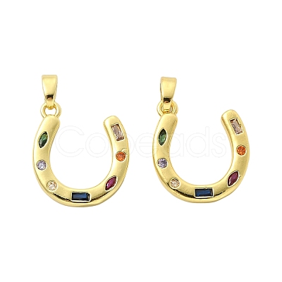 2Pcs Brass Micro Pave Cubic Zirconia Pendants KK-FS0002-15G-1