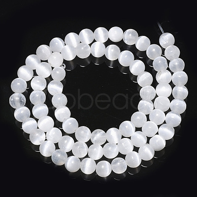 Natural Selenite Beads Strands G-S366-027B-1