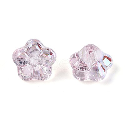 Electroplate Transparent Glass Beads Strands EGLA-N055-03A-08-1