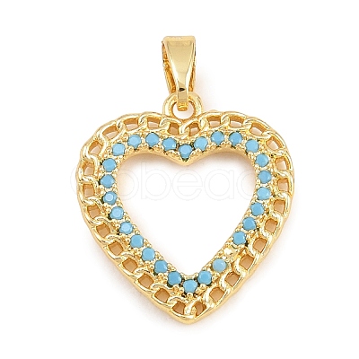 Valentine's Day Brass Micro Pave Cubic Zirconia Pendants KK-T086-01G-1