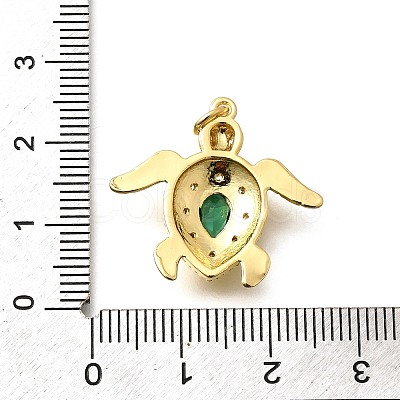 Brass Micro Pave Cubic Zirconia Pendants KK-B128-01G-1