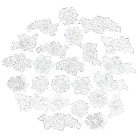24Pcs 12 Styles Computerized Embroidery Polyester Ornament Accesories DIY-GA0007-55C-1