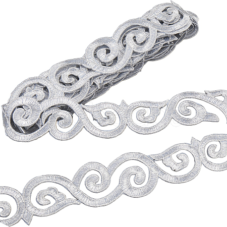 Iron on/Sew on Polyester Embroidery Auspicious Clouds Lace Ribbon OCOR-WH20020-06C-1