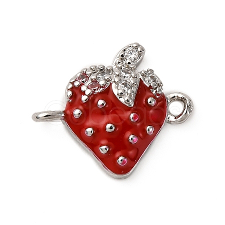 Brass Micro Pave Clear Cubic Zirconia Fruit Connector Charms KK-I276-15P-A02-1