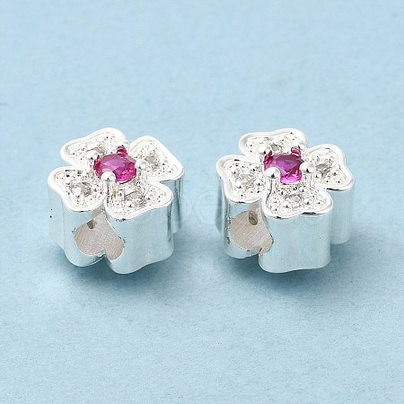 Rack Plating Brass Cubic Zirconia Beads KK-R147-09S-1