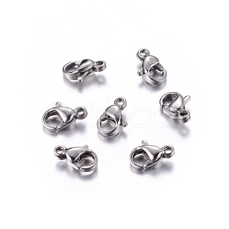 Tarnish Resistant 304 Stainless Steel Lobster Claw Clasps STAS-R050-9x5mm-1