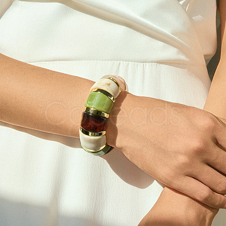 Acrylic Bead Bangles for Women FS-WG59988-16-1