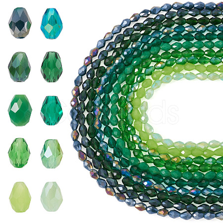 10Strands 10 Colors Transparent Glass Beads Strands EGLA-TA0013-24B-1