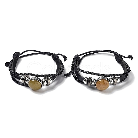Natural Topaz Jade Multi-strand Bracelets BJEW-Q337-01C-1
