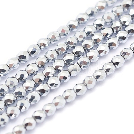 Electroplate Non-magnetic Synthetic Hematite Beads Strands G-L487-C-10-1